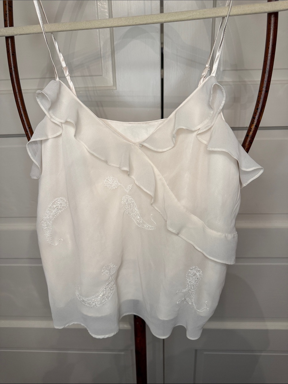 Y2K Cami Slip Top Romantic Ruffle Coquette Valerie Stevens